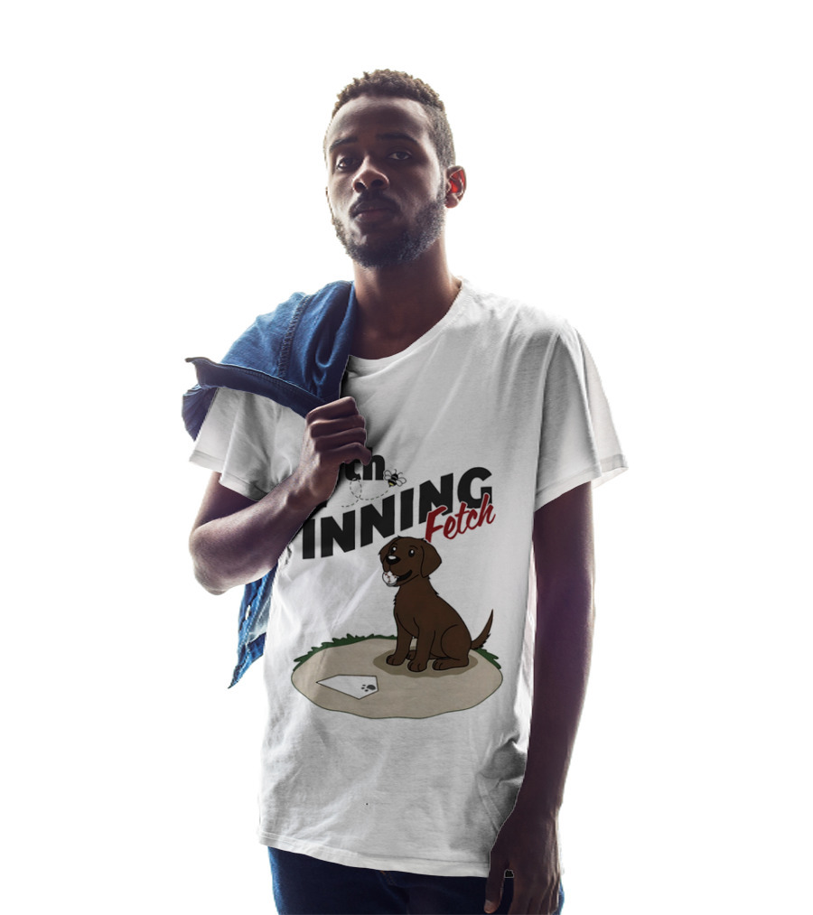 7th Inning Fetch Chocolate Lab Baseball Puppy T-Shirt