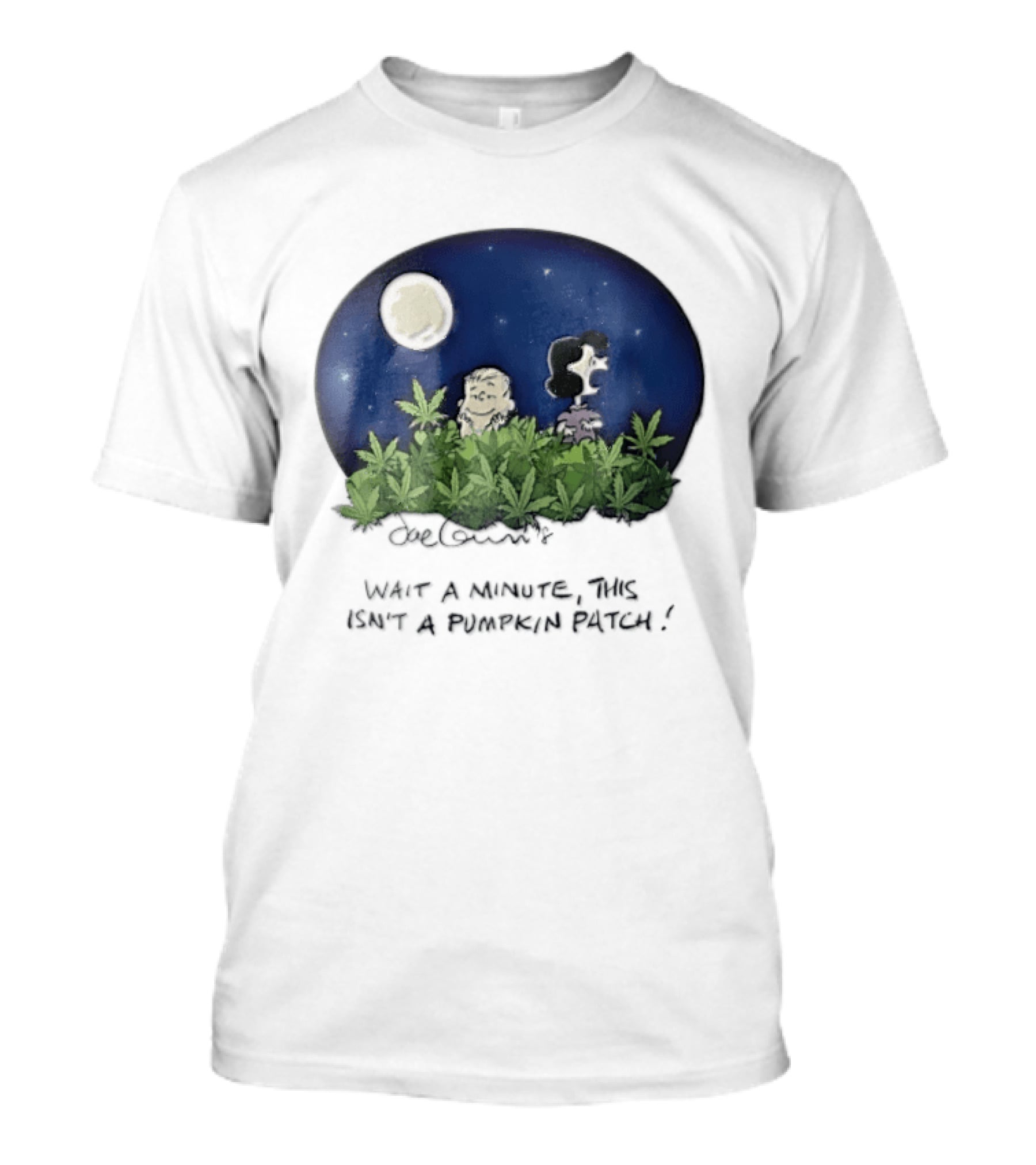 Peanuts Wait A Minute This Isn't A Pumpkin Patch Moon Night Scene Charlie Brown Lucy T-Shirt