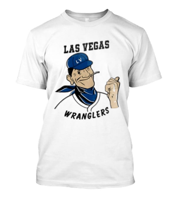 Las Vegas Wranglers Vintage Cartoon Character With Hat And Bandana T-Shirt