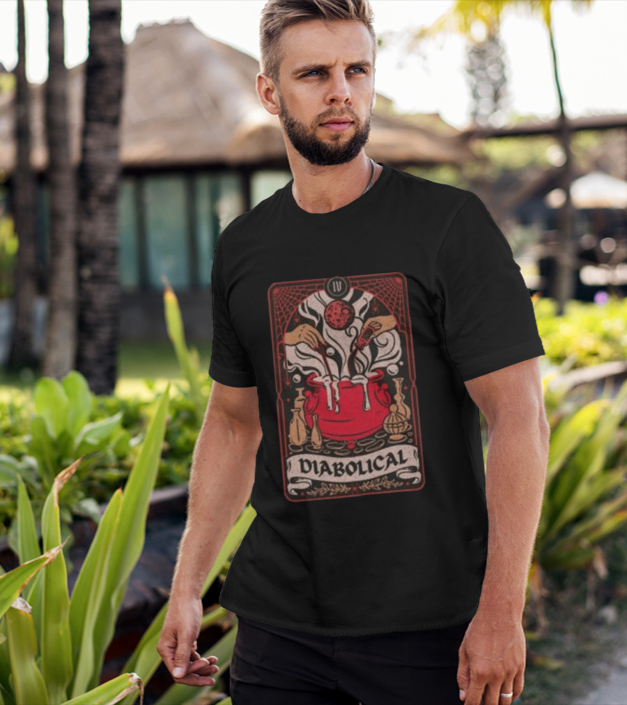 Do We Know Them Store Diabolical Tarot Card Cauldron Magic T-Shirt