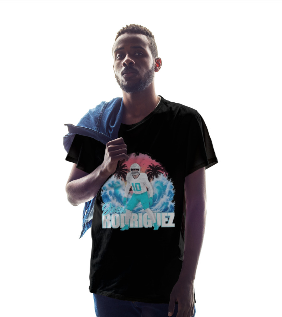 Jacob Rodriguez Miami Dolphins Tidal Wave Football Player Tropical T-Shirt