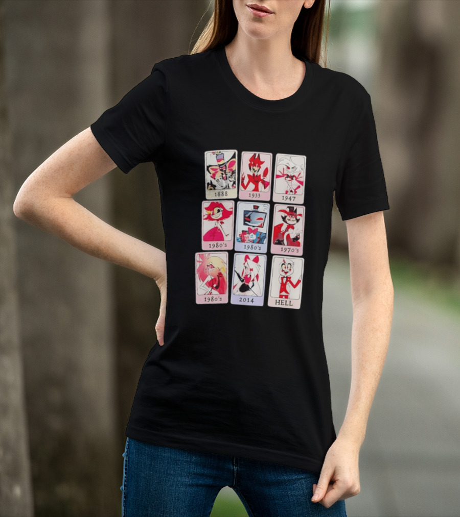 Hazbin Hotel 1888 1933 1947 1970s 1980s 2014 Hell T-Shirt