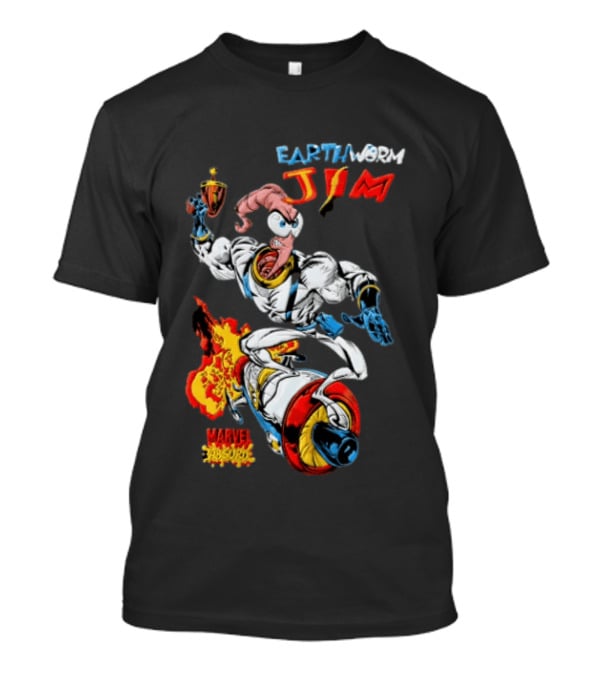 Earthworm Jim Marvel Absurd Dynamic Action Scene T-Shirt