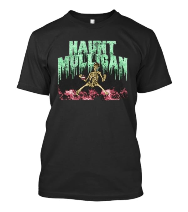 Halloween Skeleton Hot Mulligan Dripping Text Pink Smoke T-Shirt
