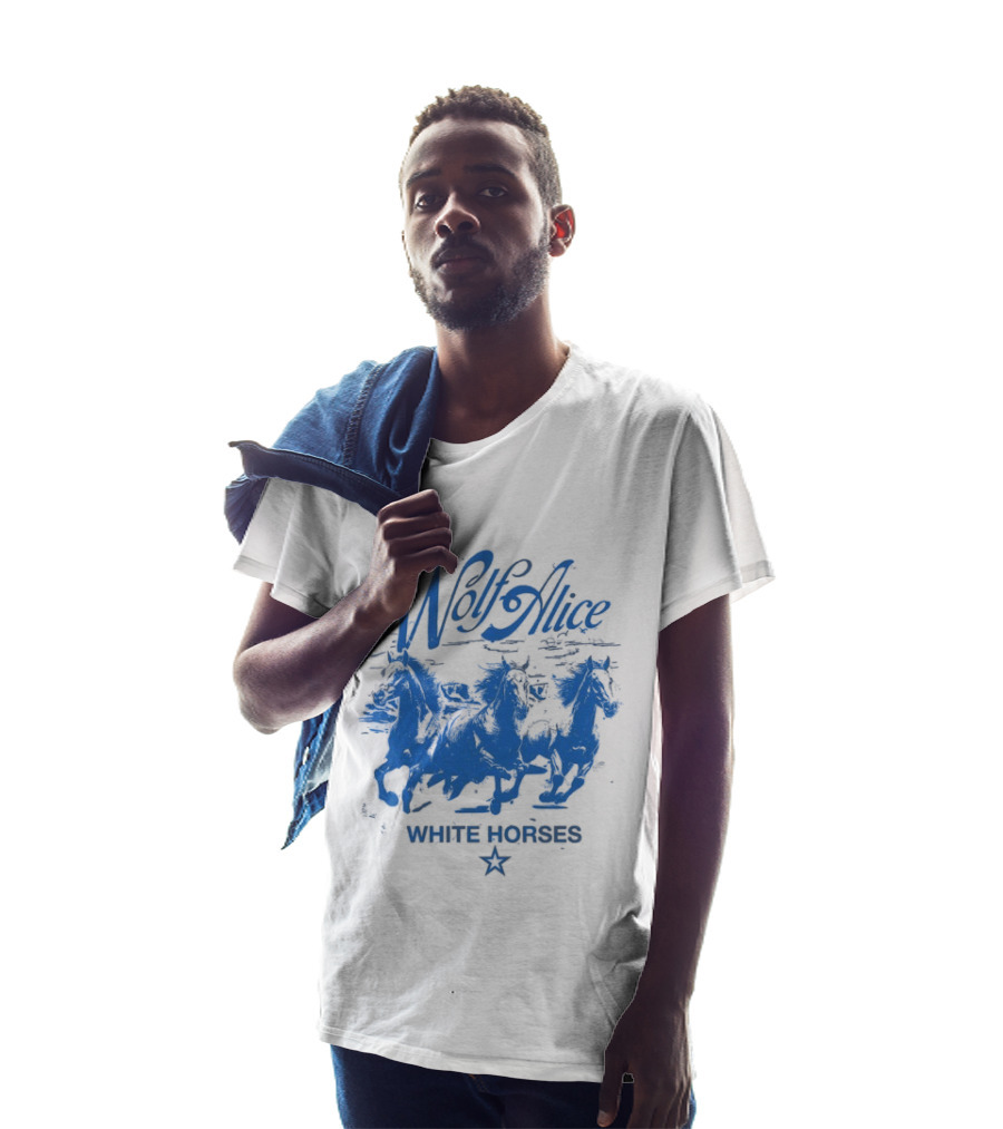 Wolf Alice Blue White Horses Star T-Shirt