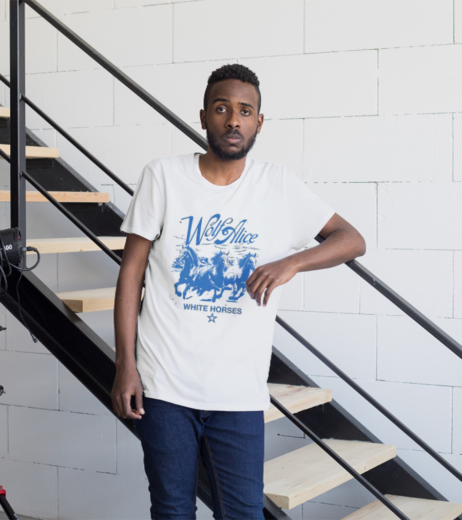 Wolf Alice Blue White Horses Star T-Shirt