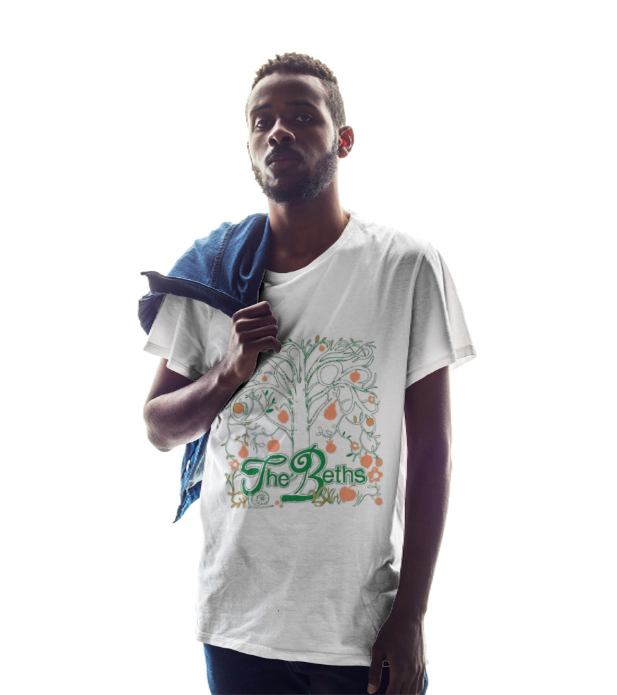 The Beths Fruit Tree Art Green Orange T-Shirt