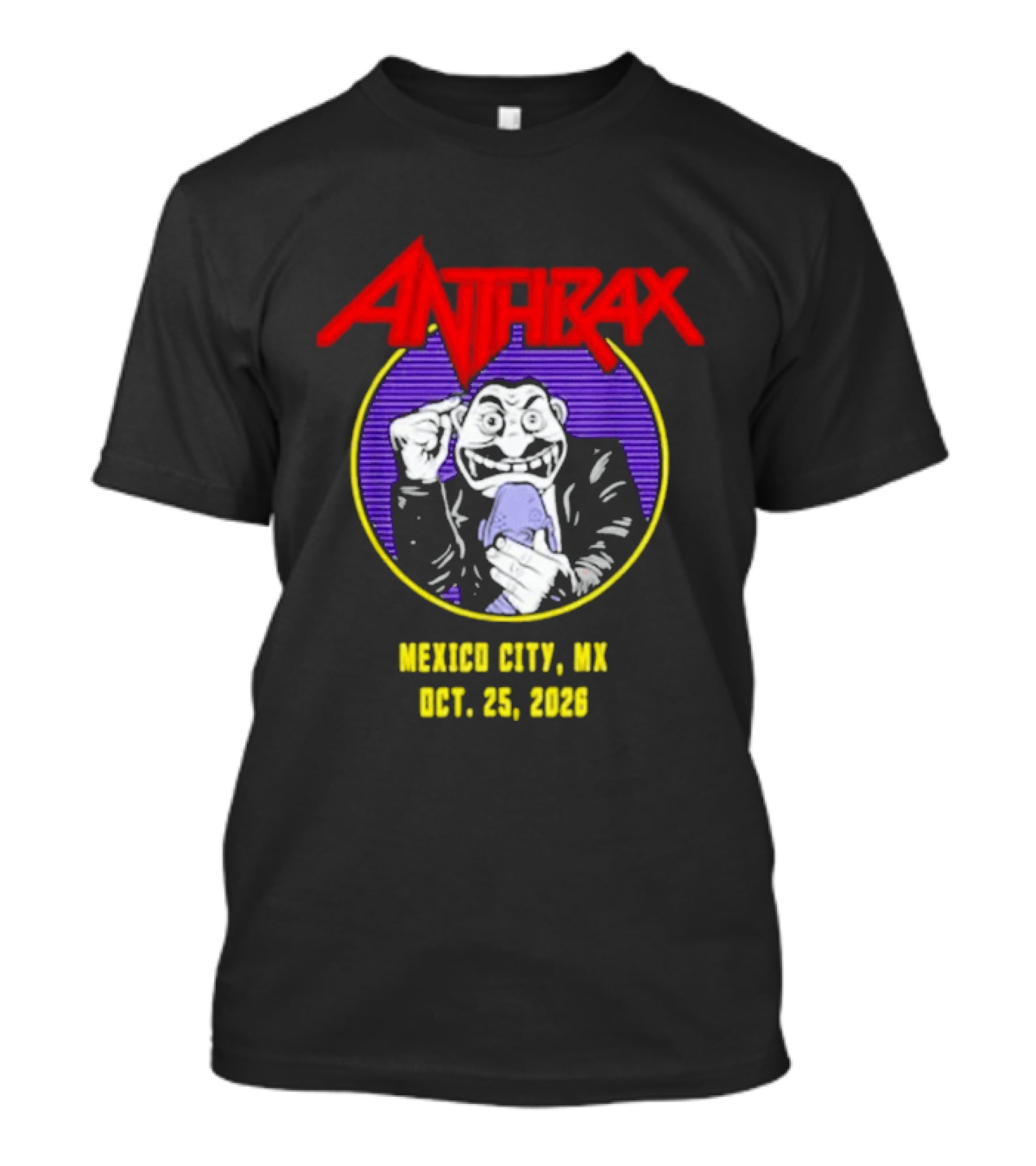Anthrax Mexico City MX October 25 2026 World Tour Event T-Shirt