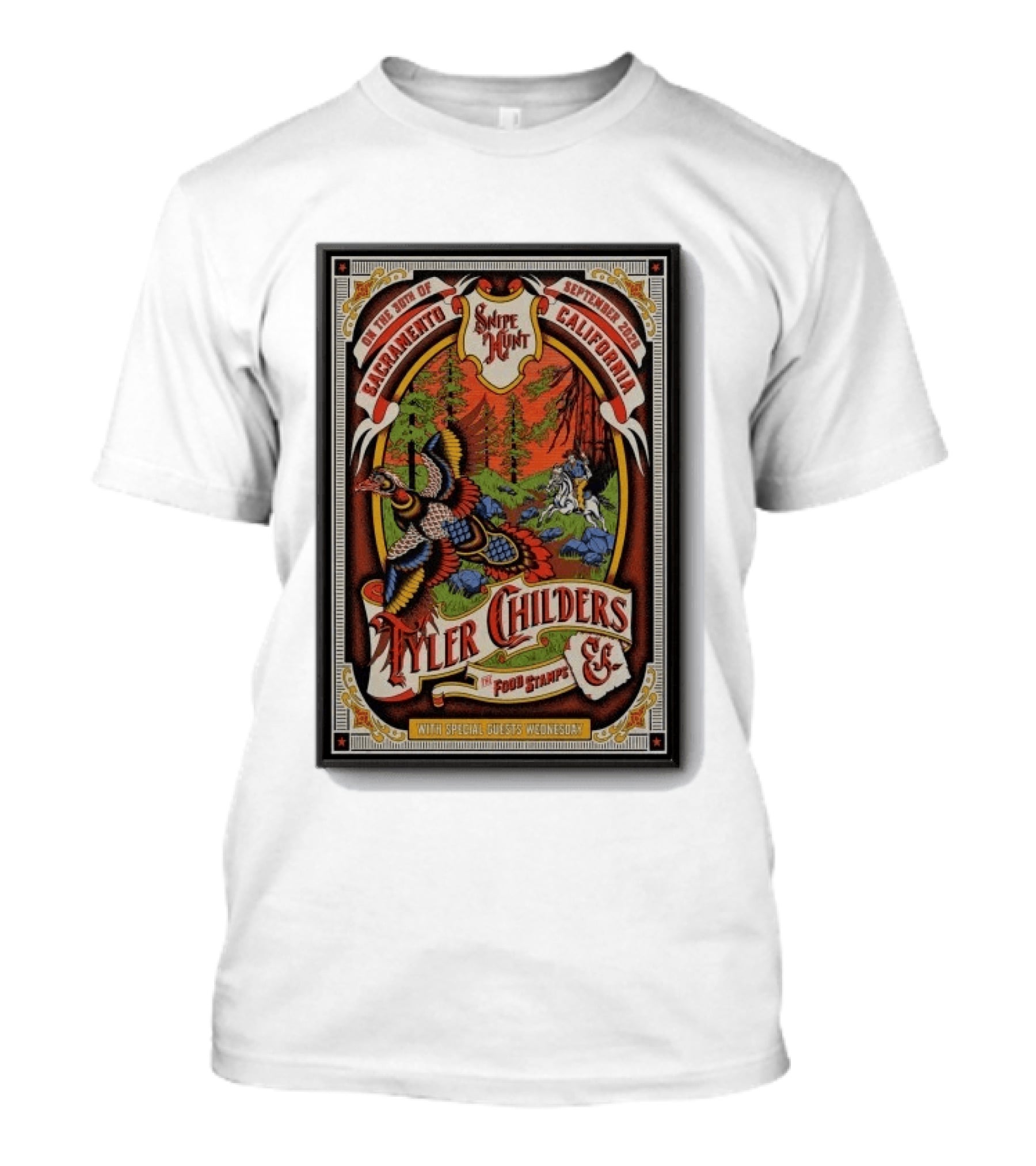 Tyler Childers Sacramento Concert September 30 2026 With Sipe Hunt Food Stamps Special Guests Wednesday T-Shirt