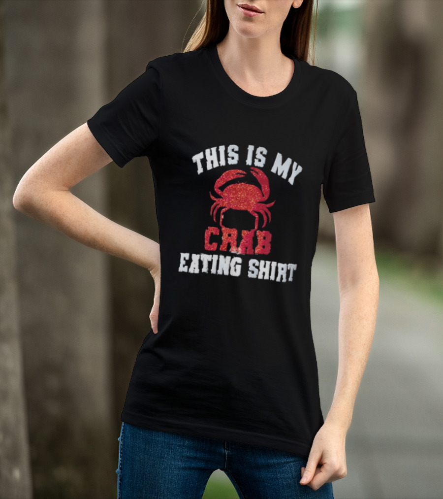 This Is My Crab Eating Red Glitter Crab T-Shirt