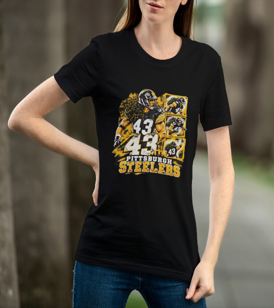 Pittsburgh Steelers 43 Football Player Tribute Sports Team Fan Gear T-Shirt