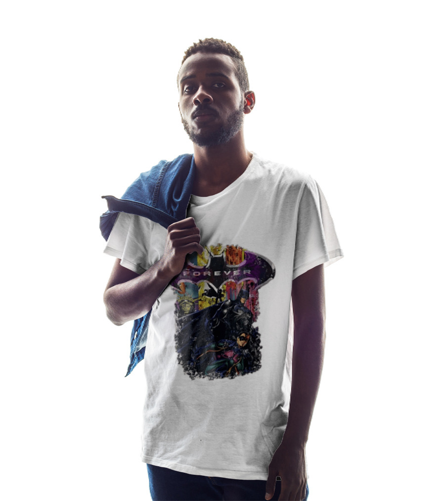 Batman Forever Movie Heroes Art Villains And Allies T-Shirt