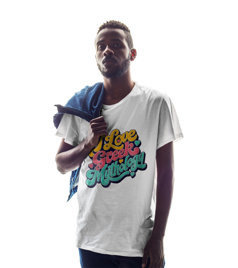 I Love Greek Mythology Colorful Heart Accents T-Shirt