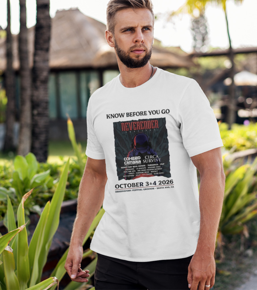 Neverender Coheed And Cambria Festival 2026 October Santa Ana Observatory Grounds T-Shirt
