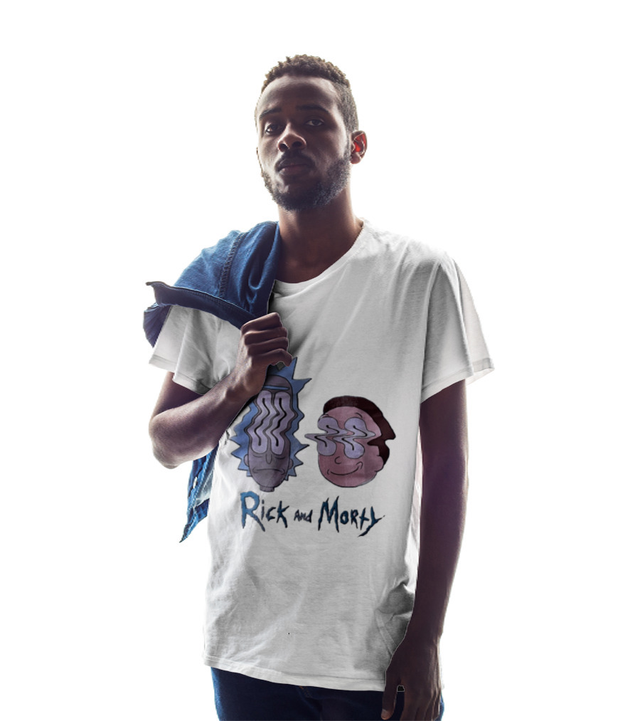 Rick And Morty Sanchez Morty Smith Wavy Face Cartoon T-Shirt