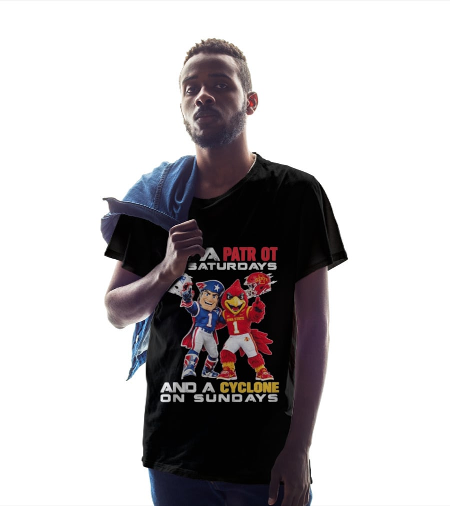 Patriot On Saturdays Cyclone On Sundays Iowa State Football Mascots T-Shirt