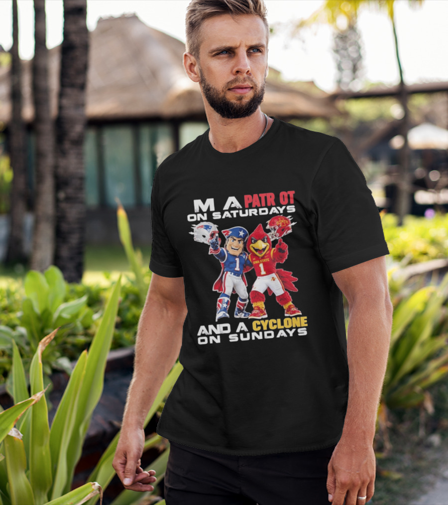 Patriot On Saturdays Cyclone On Sundays Iowa State Football Mascots T-Shirt