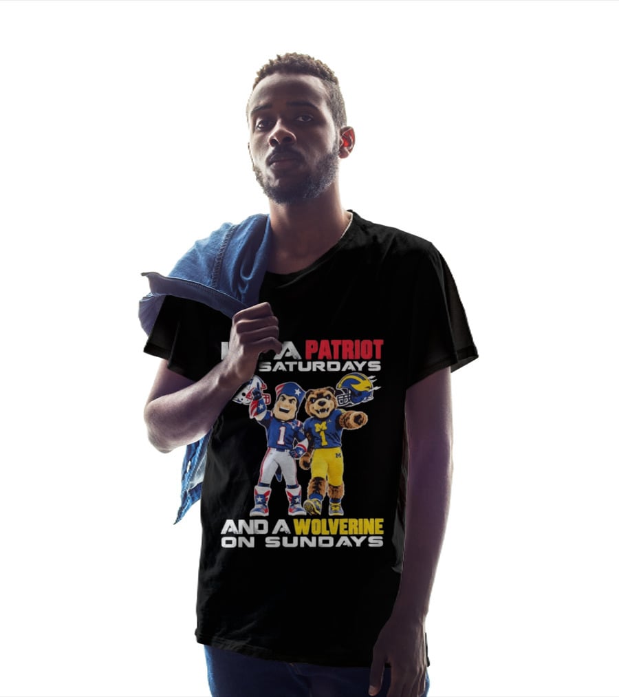 Patriot And Wolverine Football Mascots Saturdays Sundays T-Shirt