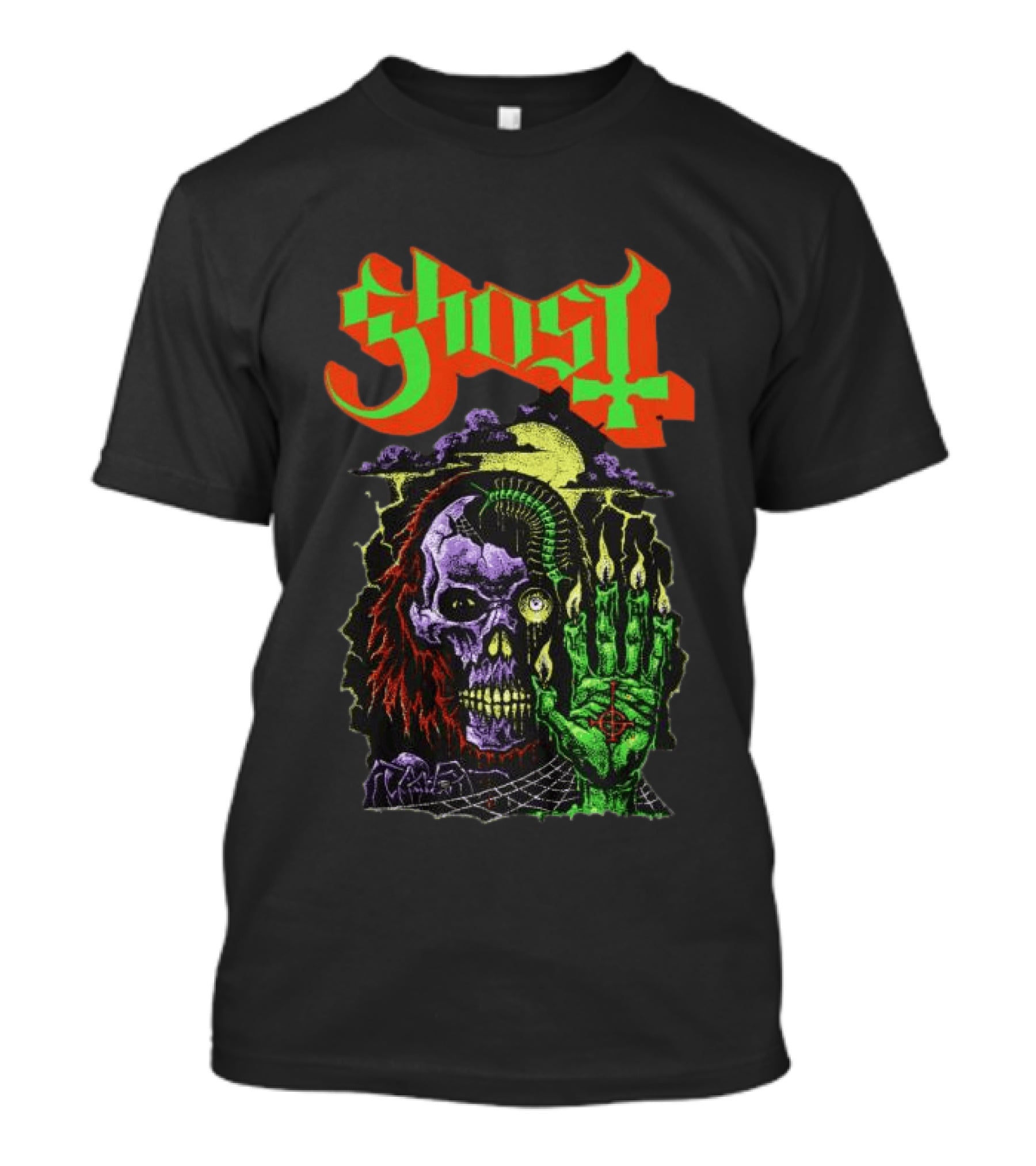 Ghost Store Necromancy Skull Candle Hand T-Shirt