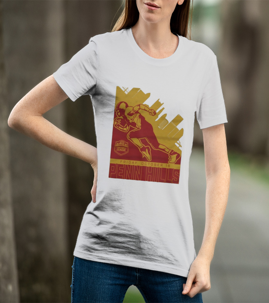 412 Football Classic Penn Hills Friday October 16 Football Player Image T-Shirt