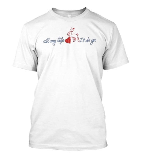 Alex Warren Store All My Life Bunny Red Blue T-Shirt
