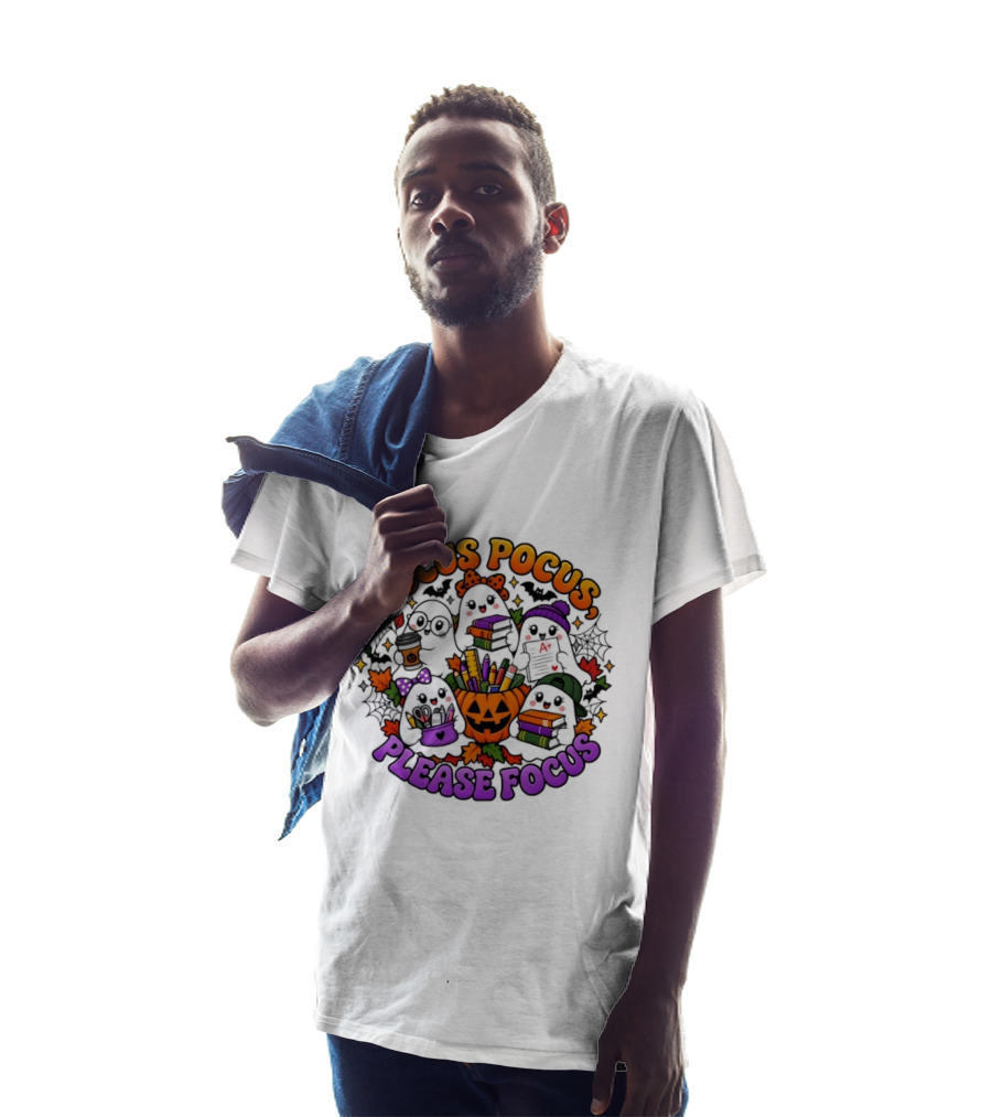 Hocus Pocus Please Focus Halloween Ghost Students T-Shirt