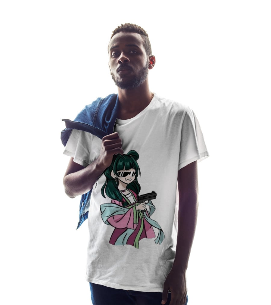 Mao Mao The Apothecary Diaries Anime Character With Gun And Sunglasses T-Shirt