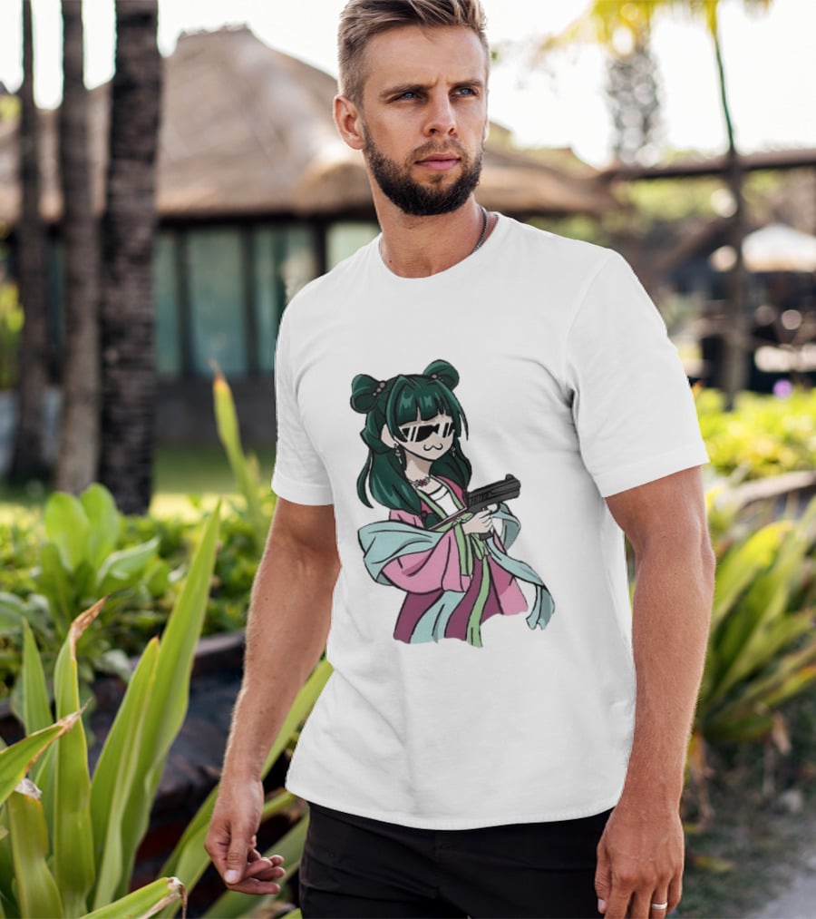 Mao Mao The Apothecary Diaries Anime Character With Gun And Sunglasses T-Shirt