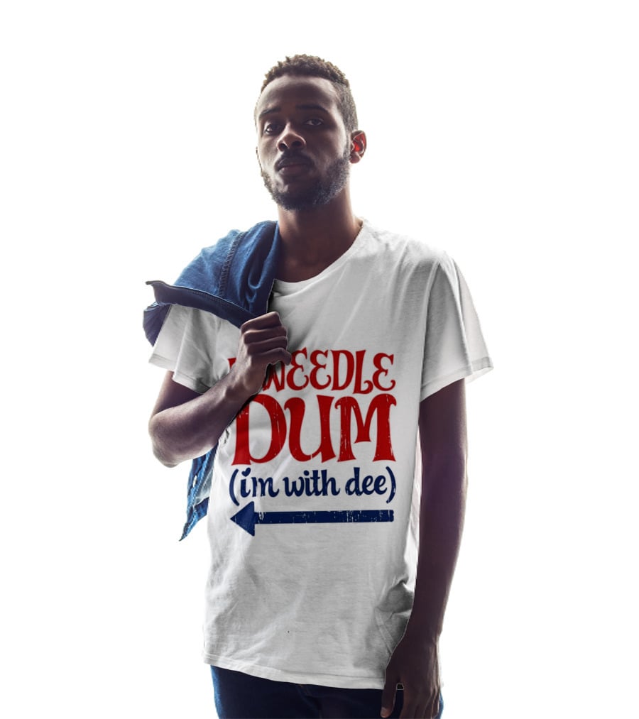 Tweedle Dum I'm With Dee Matching Couple T-Shirt