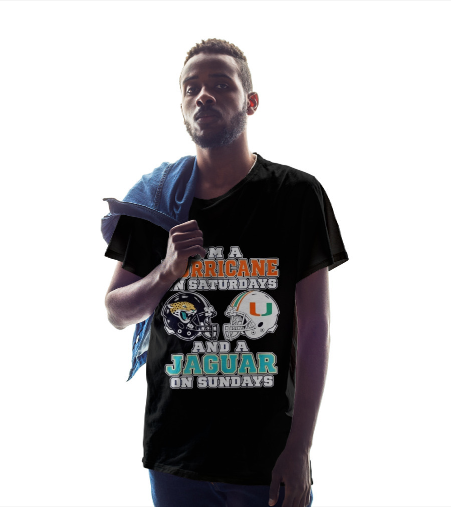 Hurricane Saturdays Jaguar Sundays Football Helmets T-Shirt