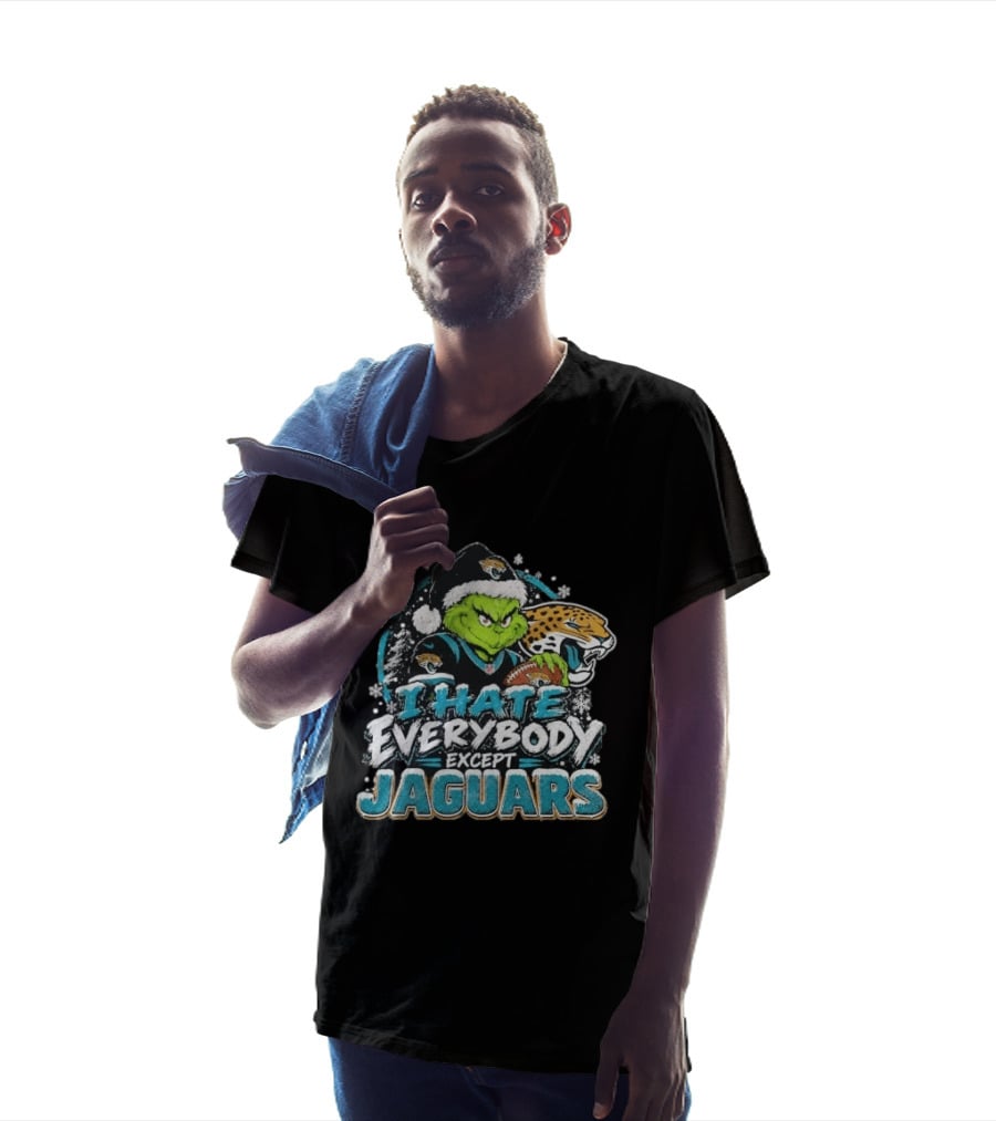 Original Jacksonville Jaguars Grinch I Hate Everybody Except Jaguars Fans Christmas Holiday T-Shirt