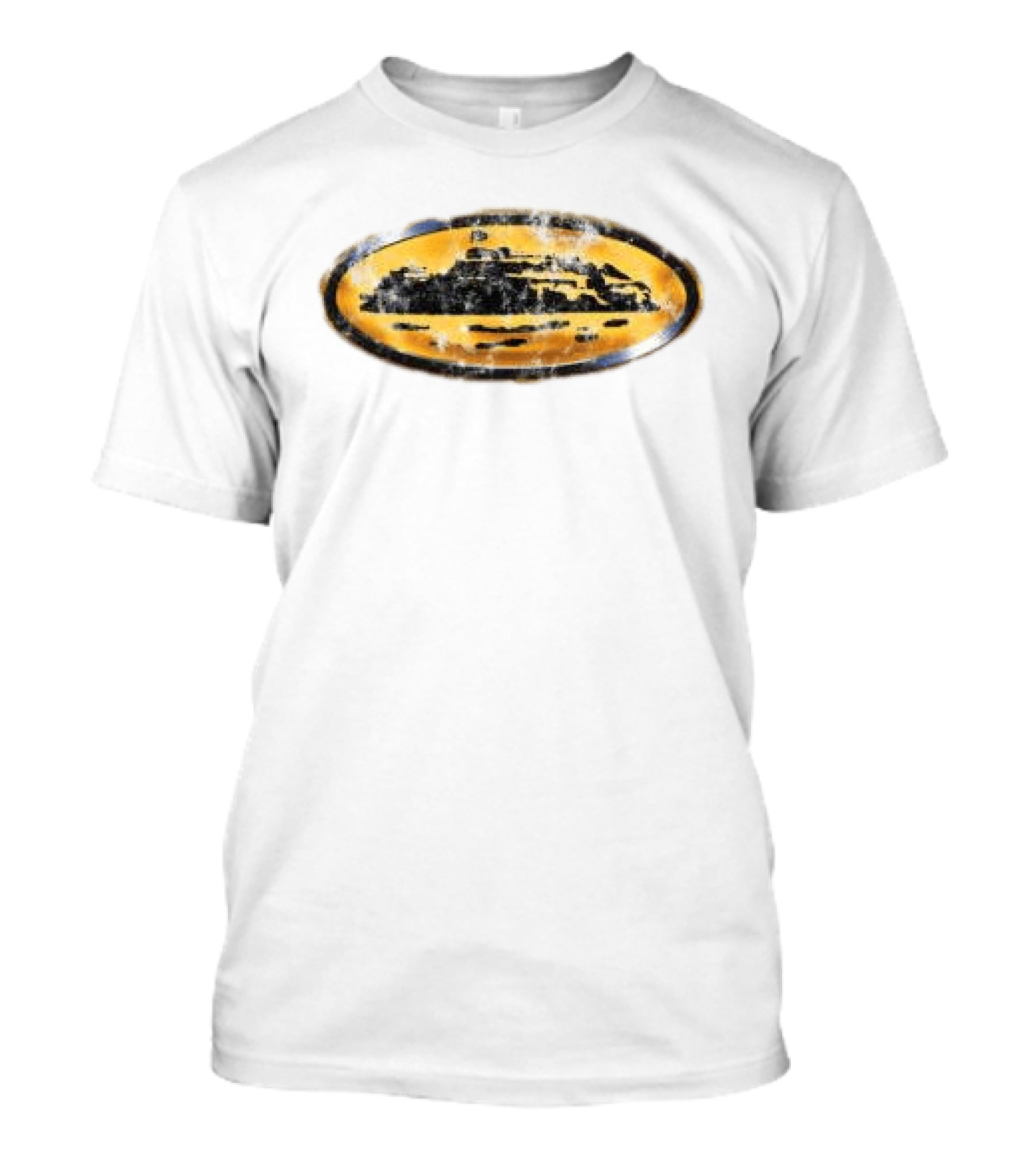 Corteiz Store Corroded Island Yellow Oval T-Shirt