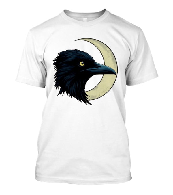 Raven Crescent Moon Guardian Of The Glimmer T-Shirt