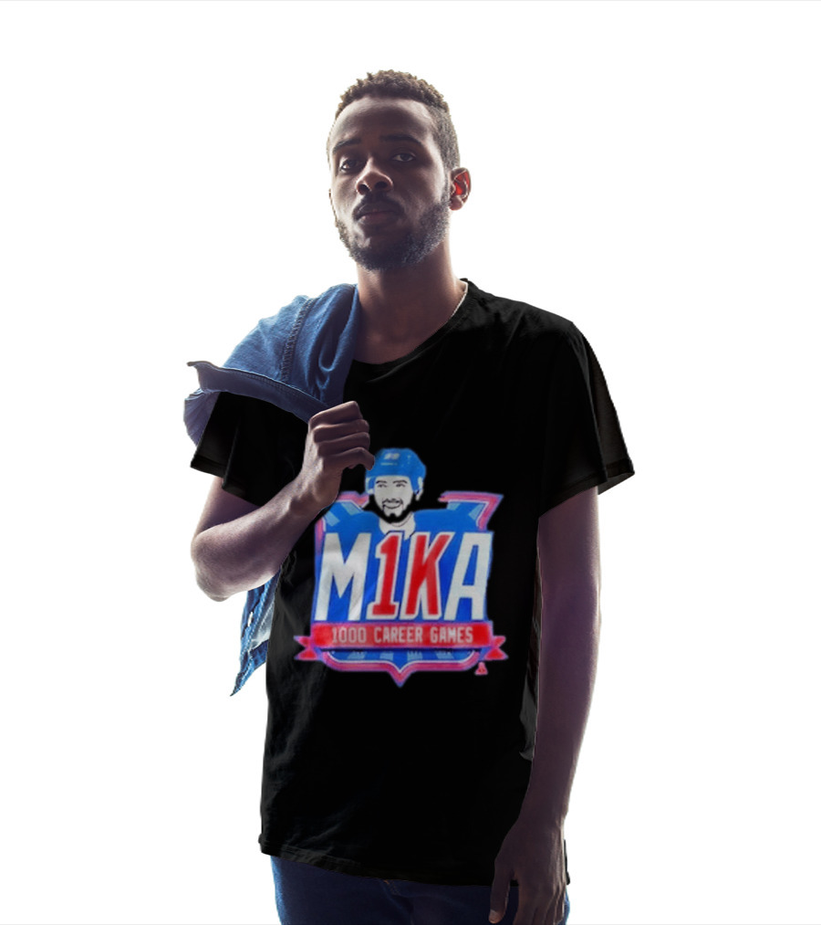 Mika Zibanejad 1000 Career Games M1KA New York Rangers T-Shirt