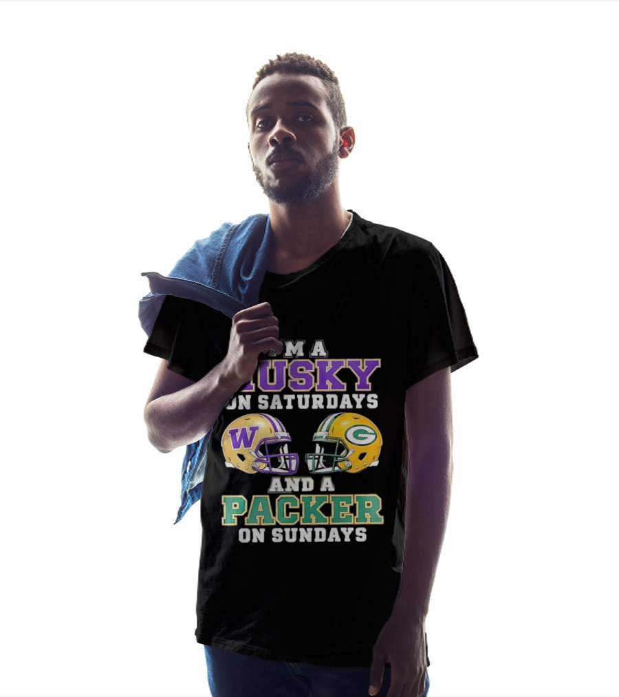 I'm A Husky On Saturdays And A Packer On Sundays W Logo G T-Shirt