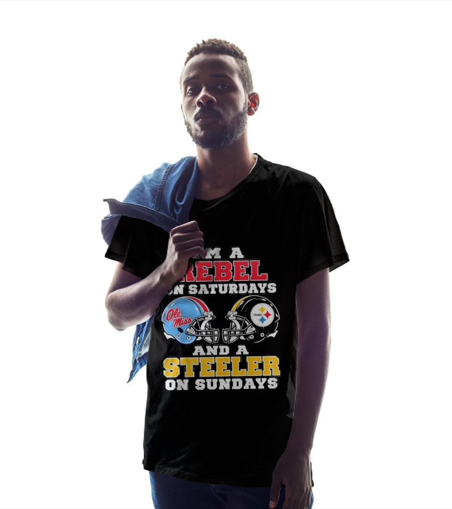 I'm A Rebel Ole Miss On Saturdays And A Steeler On Sundays T-Shirt