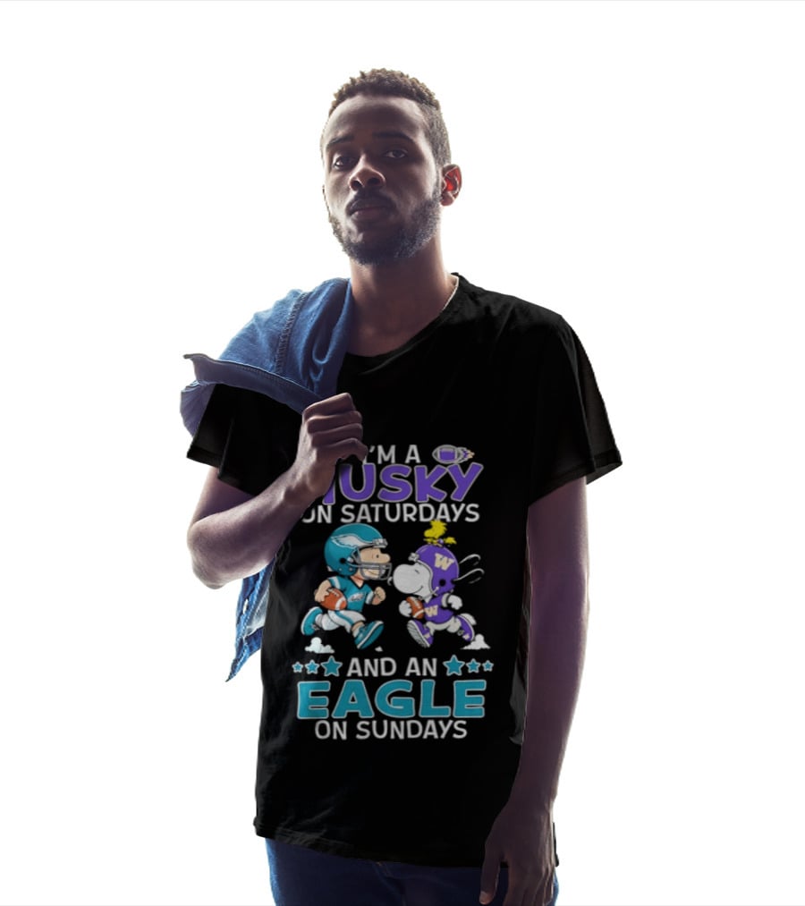 Snoopy And Charlie Brown Husky Saturdays Eagle Sundays T-Shirt