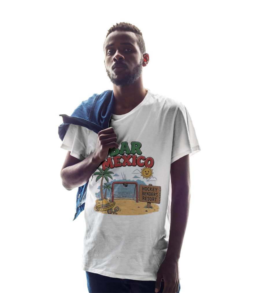 Bar Mexico Hockey Benders Resort Beach Fun With Palm Trees And Sombrero T-Shirt