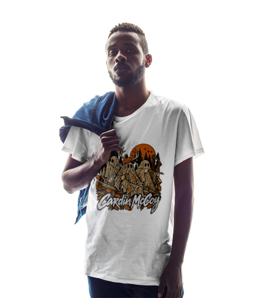 Cardin McCoy Three Ghosts Camouflage Hunting Forest Scene T-Shirt
