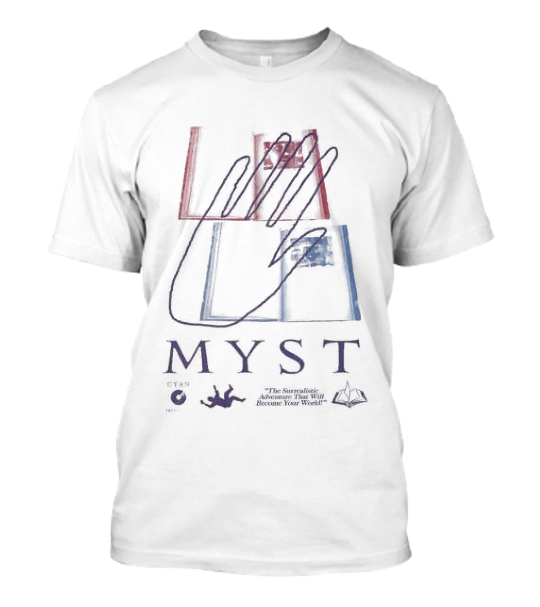 Myst Ages Cyan Store Hand Drawn T-Shirt