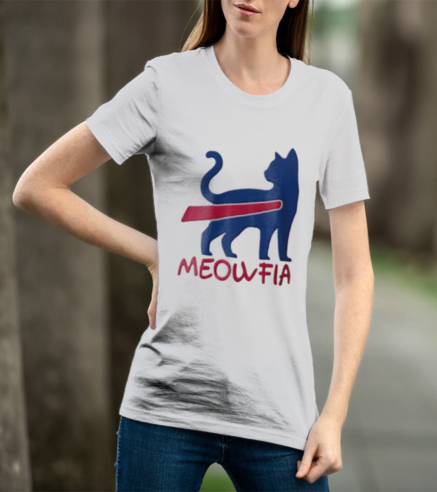 Meowfia Blue Cat Red T-Shirt