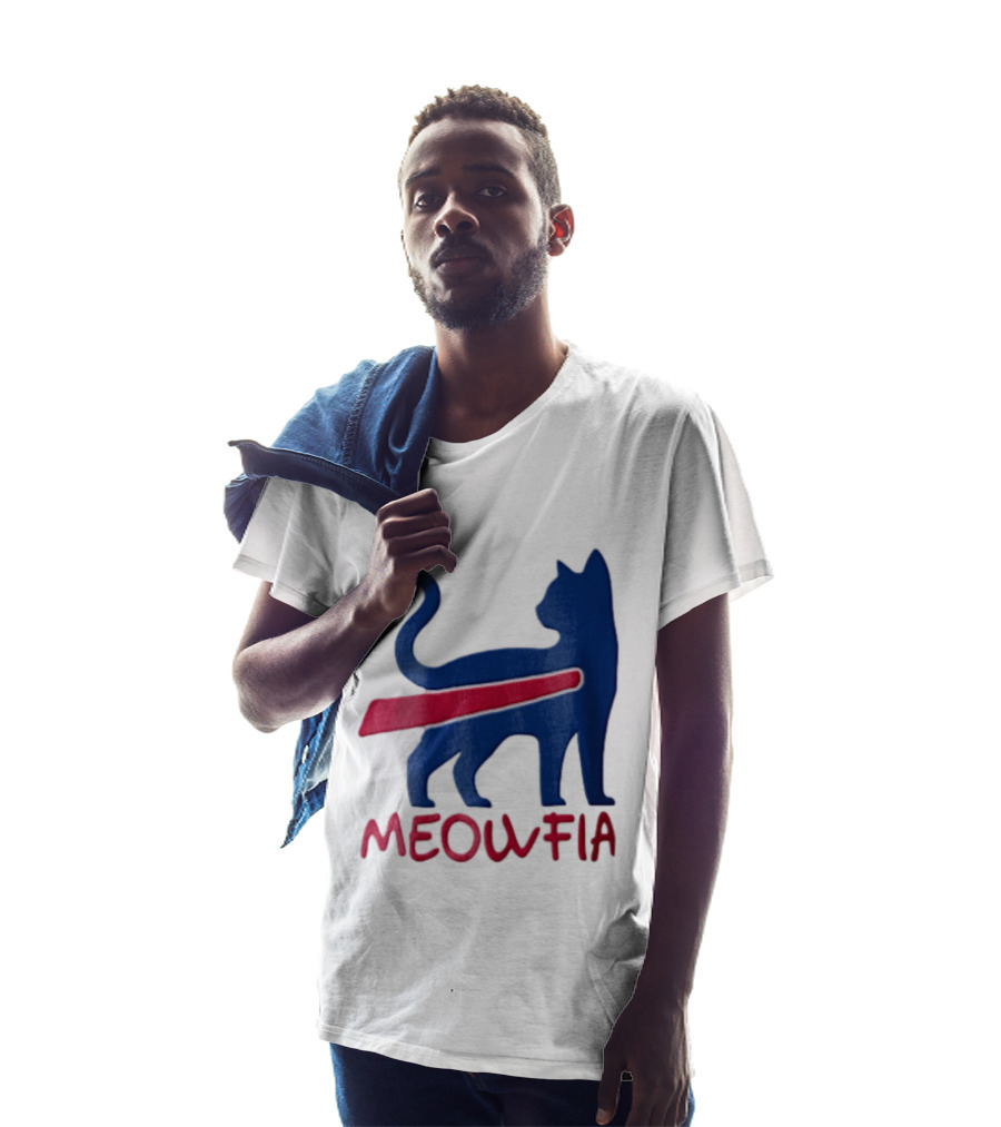Meowfia Blue Cat Red T-Shirt