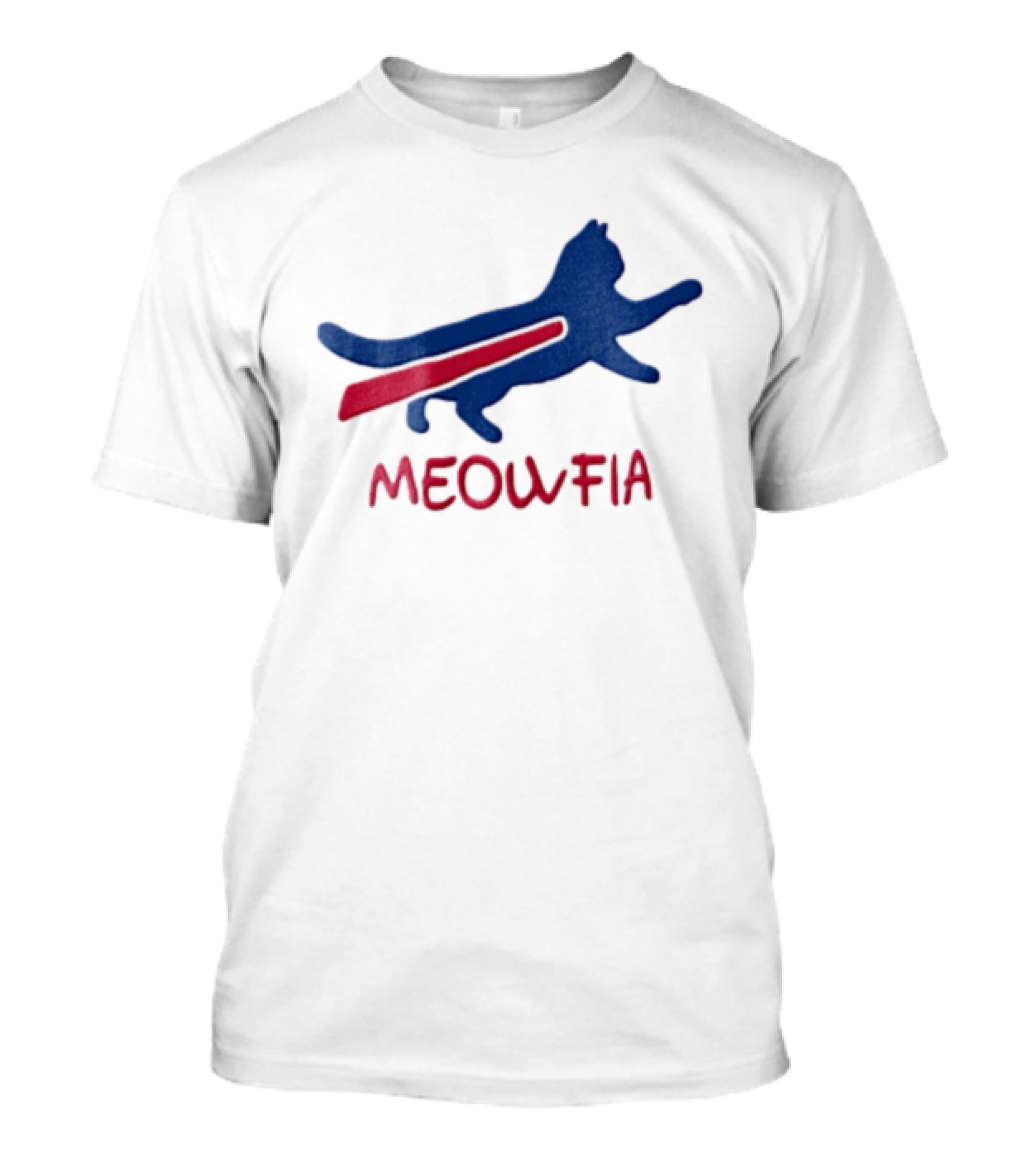 Meowfia Blue Cat Red T-Shirt
