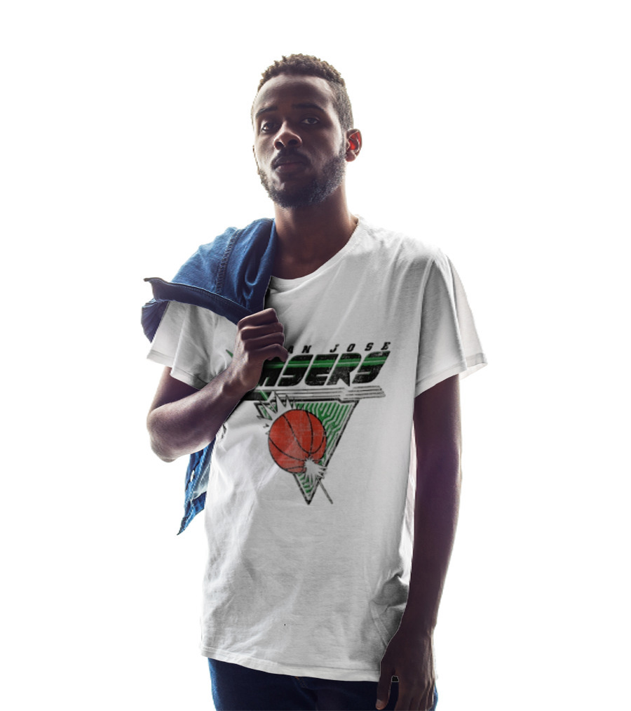 San Jose Lasers Basketball Green Circuit Triangle T-Shirt