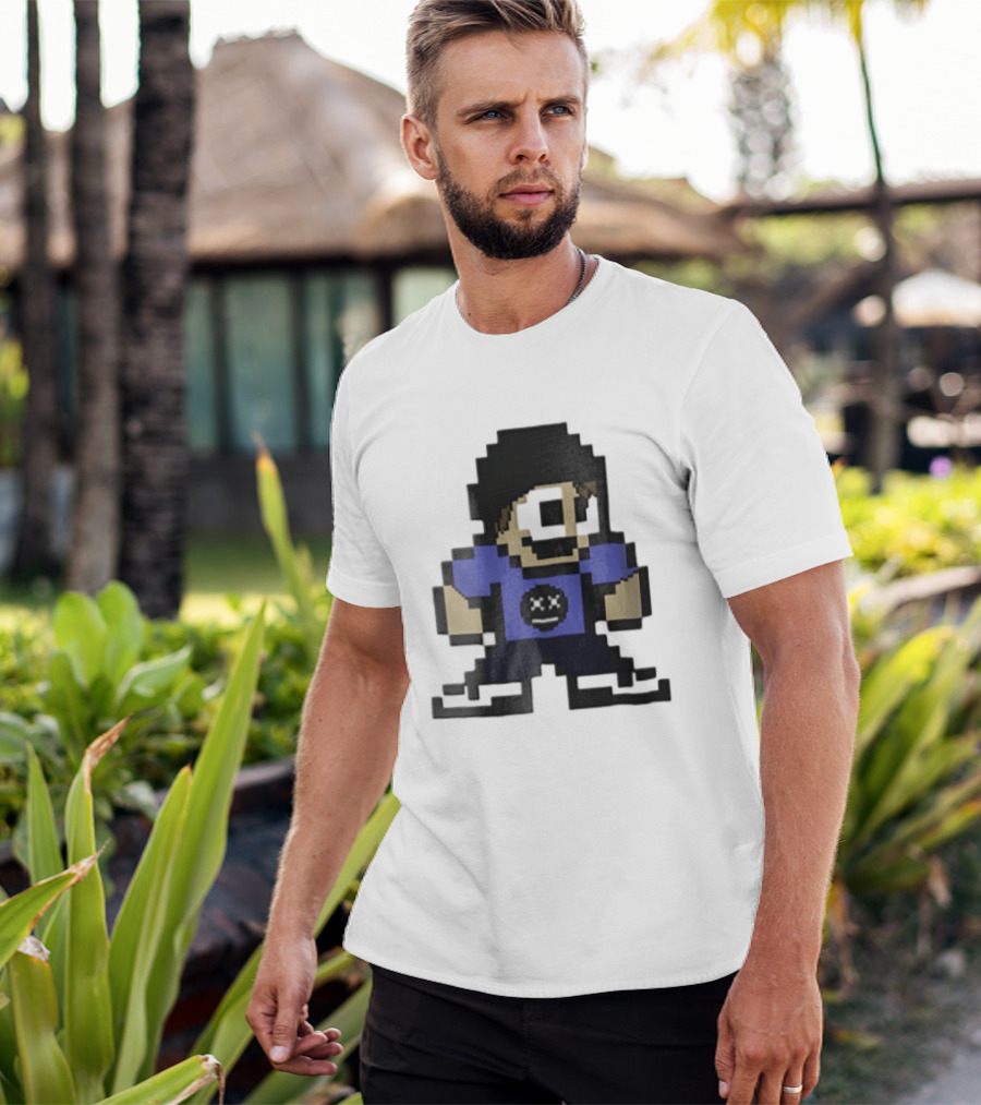 Eddsworld Tom Pixel Art With Black Beanie And Blue T-Shirt