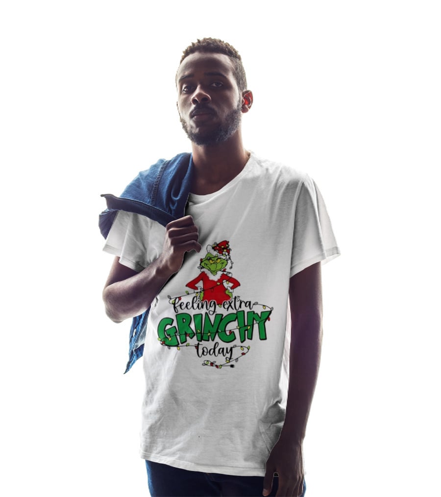 Feeling Extra Grinchy Today Christmas Lights Grinch T-Shirt
