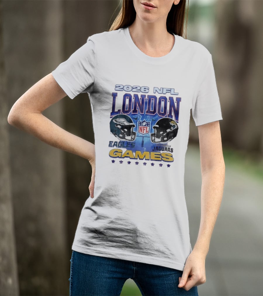 2026 NFL London Games Philadelphia Eagles Vs Jacksonville Jaguars Matchup T-Shirt