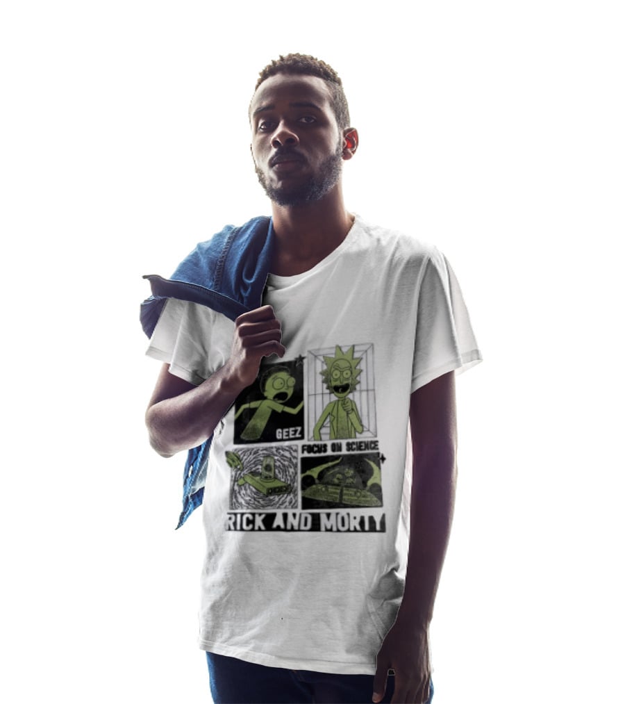 Aww Geez Rick And Morty Focus On Science Spaceship Portal T-Shirt