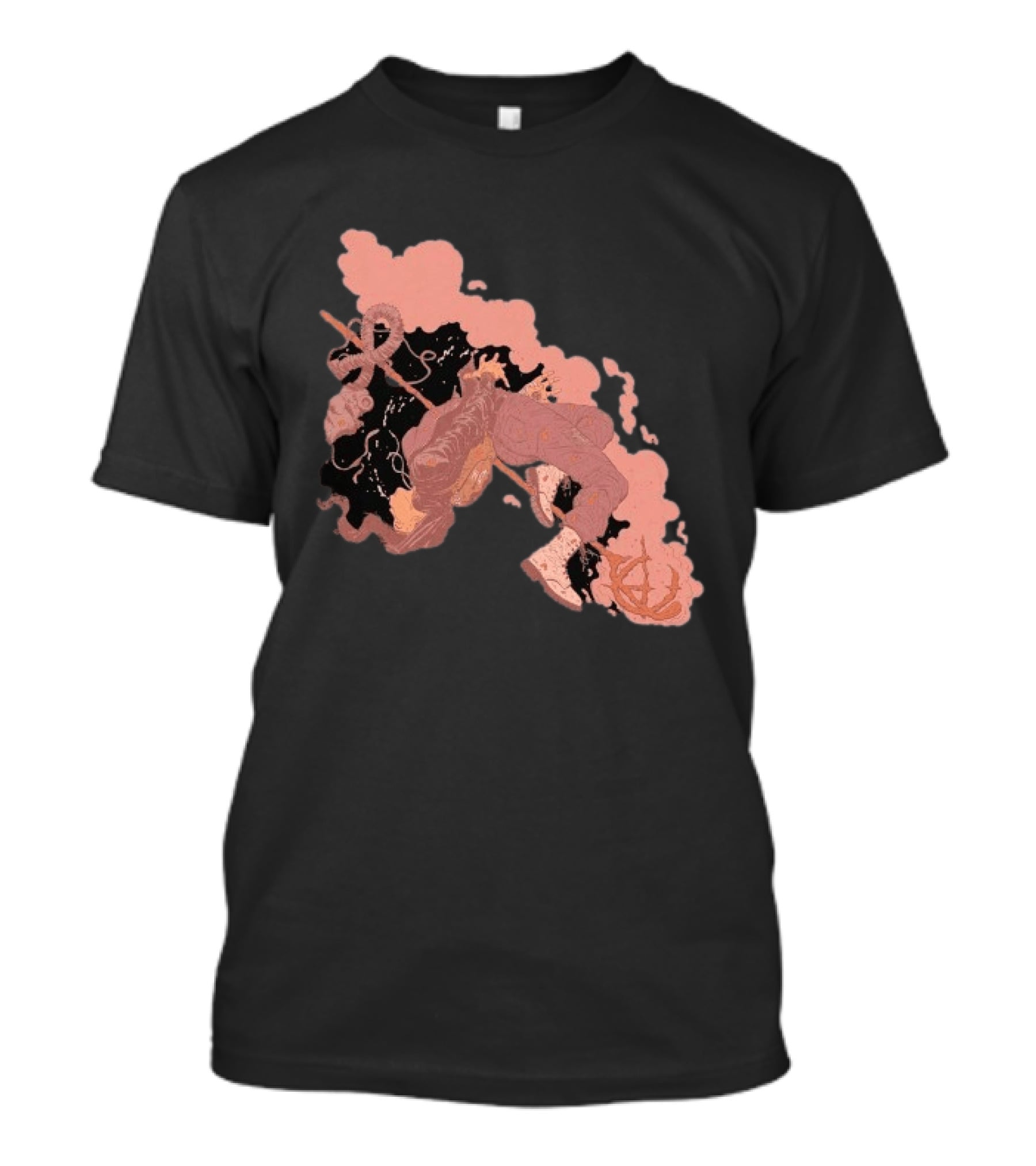 Demon Hunter Exile Warrior Art With Sword And Abstract T-Shirt