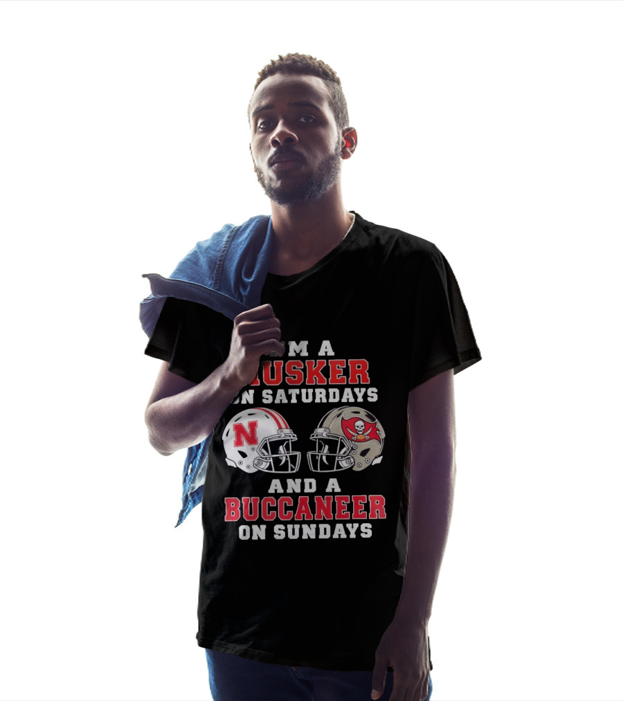 I'm A Husker On Saturdays And A Buccaneer On Sundays Nebraska Football Tampa Bay Fan T-Shirt